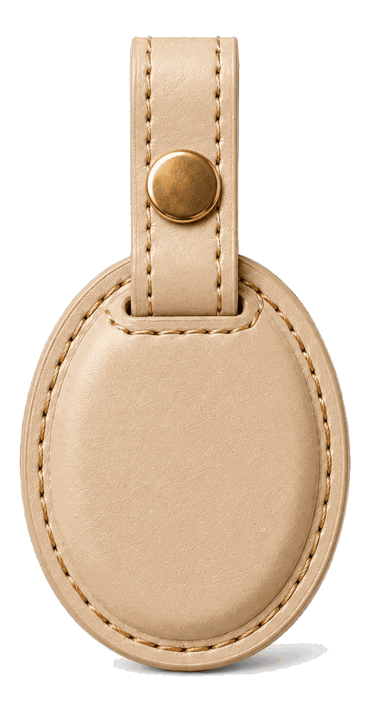 Sand leather AirTag bag tag